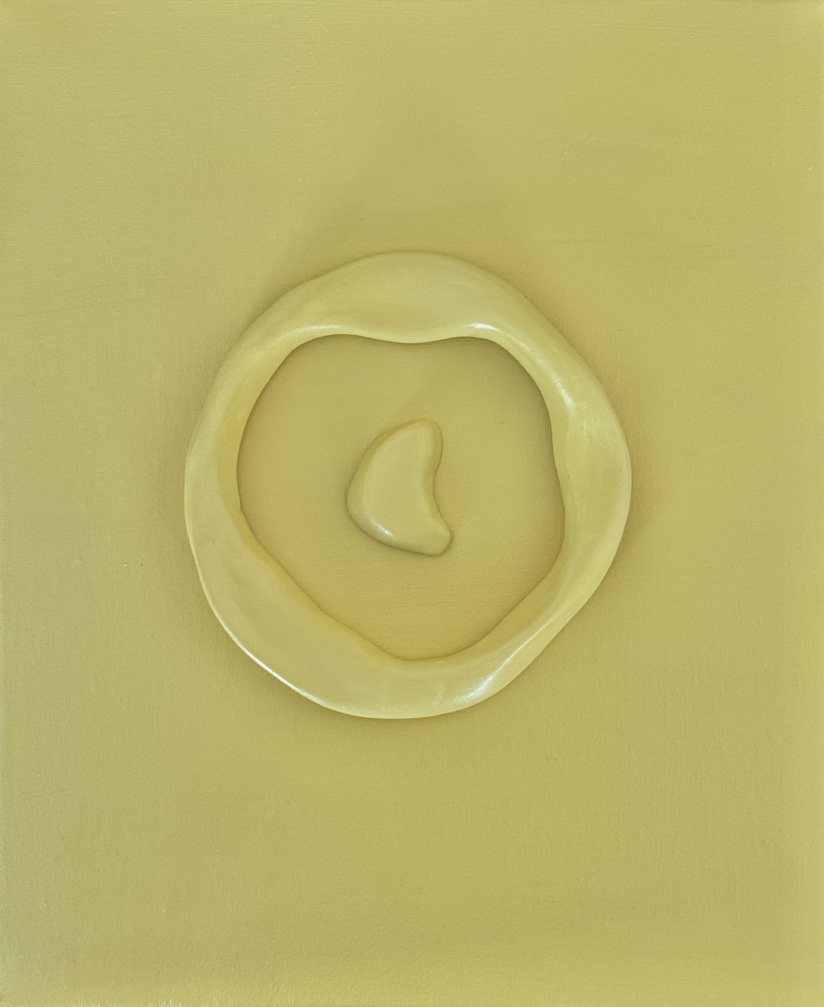 Born — acrylic and clay on canvas by Ivonne Coccaglio