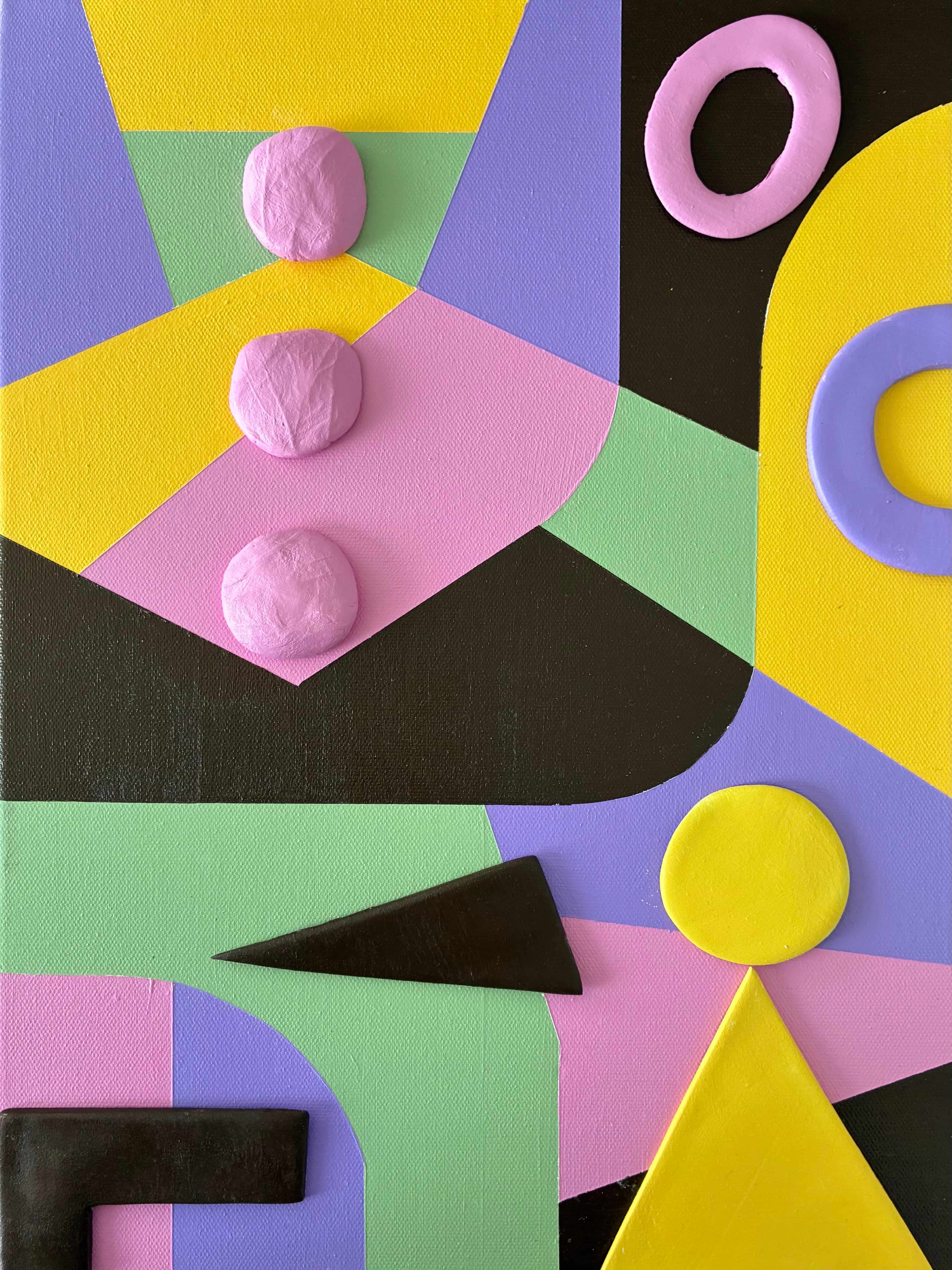 Lazy Sunday — acrylic and clay on canvas by Ivonne Coccaglio