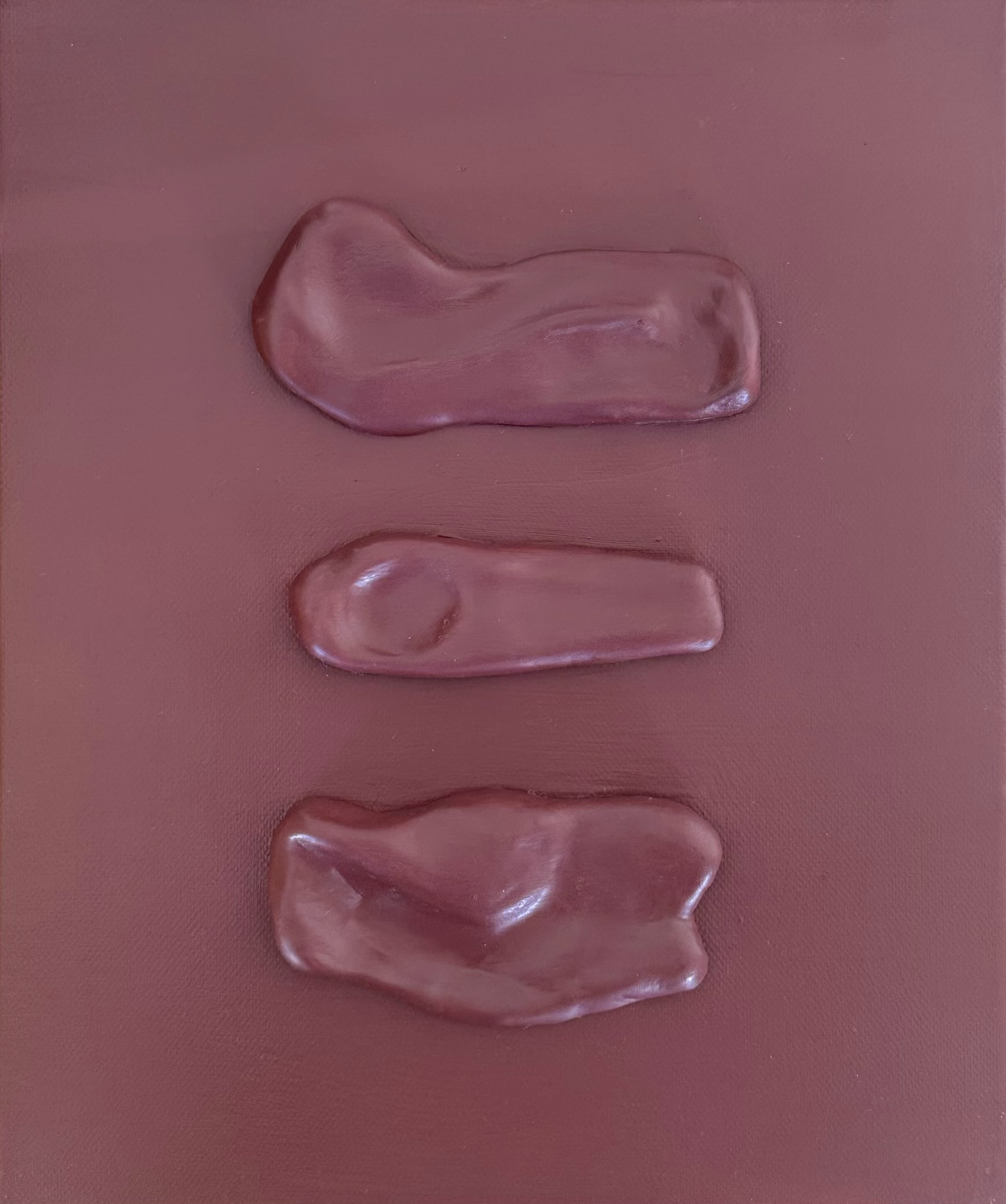 Three Breaths — acrylic and clay on canvas by Ivonne Coccaglio